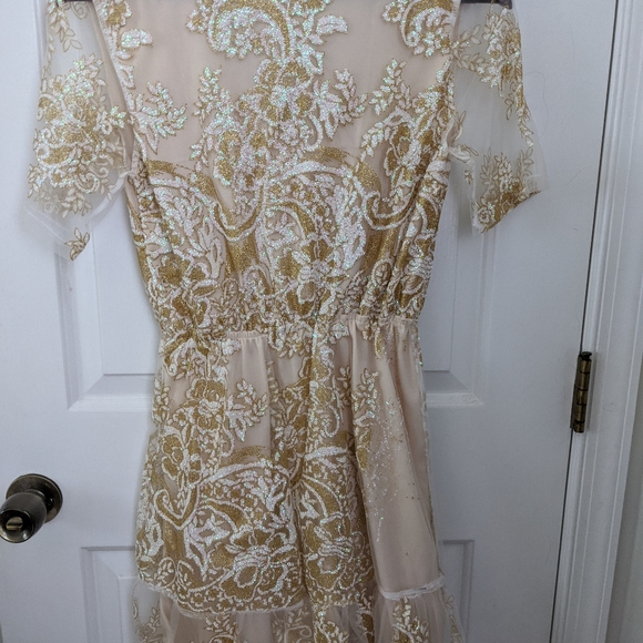 Southern fried chic gold sparkle country dress - Picture 7 of 8